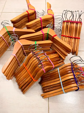 Bulk Set of Wooden Clothes Hangers