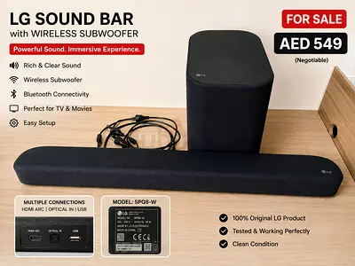 LG Soundbar with Wireless Subwoofer - Good Working Condition
