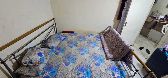 Metal Frame Double Bed with Mattress (Used)