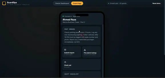 GuardOps Custom Security Management App for Security Companies