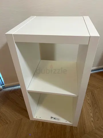 IKEA Kallax-style 2-cube white shelving unit