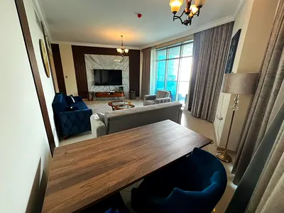 Furnished Apartment with Hotel Furnishings for Annual Rent in Residence Towers – Ajman Corniche | Direct Sea View