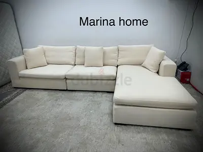 As like new condition marina home beige color lshape sofa