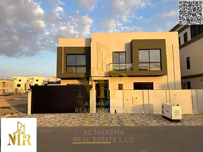 Villa in Al Zahia, two floors plus a roof, including central air conditioning, freehold ownership for all nationalities, prime location opposite the m