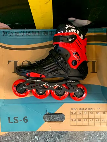 Red  Black Inline Skates (Size ~40-44) - Lightly Used