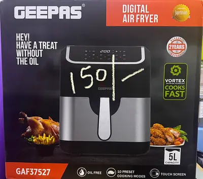 Geepas 5L Digital Air Fryer GAF37527 - Touch Screen, 10 Presets