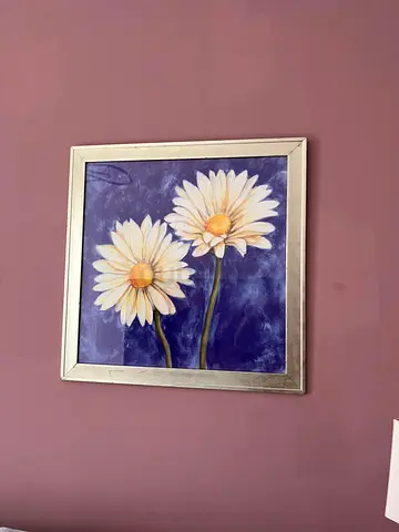 Framed Daisy Flower Wall Art Painting