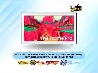 Samsung The Frame Pro 85″ Inch TV | 120Hz (Up to 144Hz) | 4K Vision AI Smart TV | 2025 | 85LS03F PRO