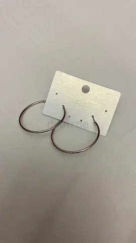 Simple Silver Hoop Earrings - Lightweight, Almost New