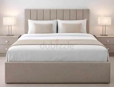Brend New fabric wooden Queen size 150x190 bed with Madical Matress Available