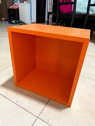 IKEA Kallax style orange cube shelving unit - single cube. Total 6 pcs.