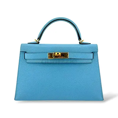 Hermes Mini Kelly Bleu Celeste Epsom PHW