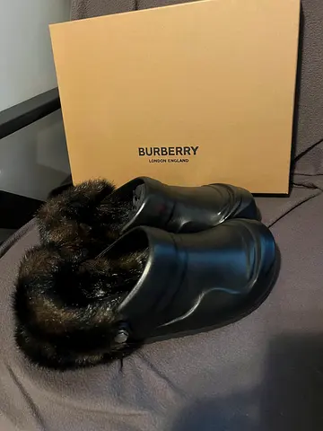 Burberry Faux Fur Mules