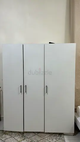 White 3-Door Wardrobe / Armoire in Good Condition