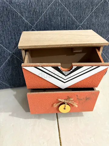 Small Wooden Decorative Jewelry/Trinket Box - 2 Drawers