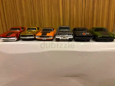 Set of 6 Vintage Matchbox/Hot Wheels Style Die-Cast Toy Cars - Assorted Colors
