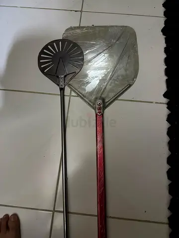 Pair of Metal Pizza Peels / Long-Handled Kitchen Shovels