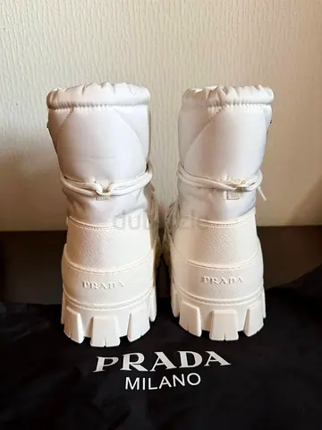Prada White Quilted Snow Boots