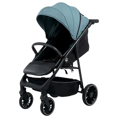 Lightweight single stroller with large canopy and storage basket