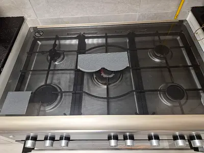 6-Burner Stainless Steel Gas Hob with Glass top 90×60cm