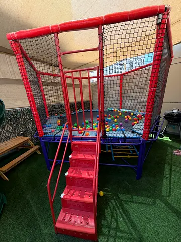 Indoor Kids Playpen with Slide and Ball Pit - Good Condition