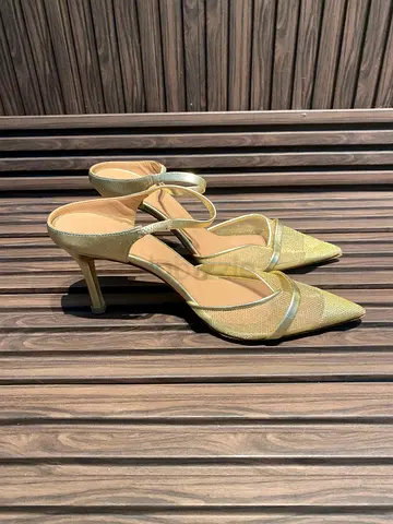 MALONE SOULIERS Mules in Mesh and Metallic Leather
