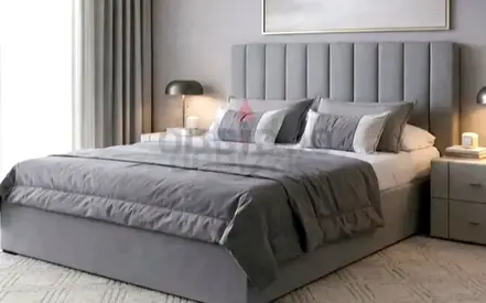Brend New fabric wooden Queen size 150x190 bed with Madical Matress Available