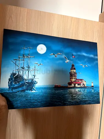 Framed Nautical Print - Sailing Ship and Maidens Tower