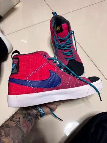 Used Nike Mid-Top Sneakers - Red/Blue, Size (please confirm)