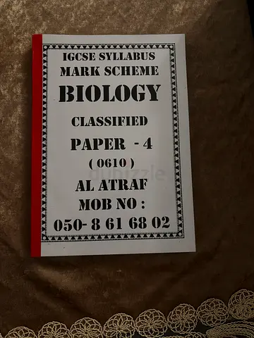 IGCSE Biology Classified Paper - Paper 4 (0610) Revision Booklet