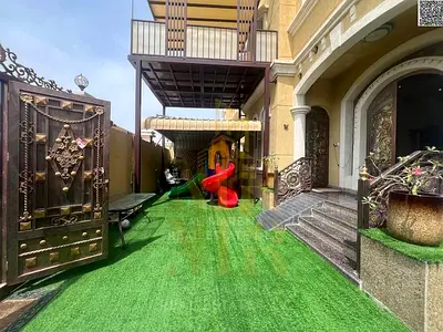 Luxury villa for sale in Al Muwaihat 3 | Area 3100 sq ft | Two floors + roof | 5 master bedrooms | Majlis and living room | Maid's room | Kitchen | In