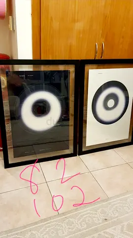 Pair of Framed Minimalist Target Circle Art Prints. Wall Hanging. AED. 290 For Both.