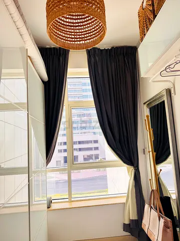 Set of 2 Full length 100% blackout curtains in gray