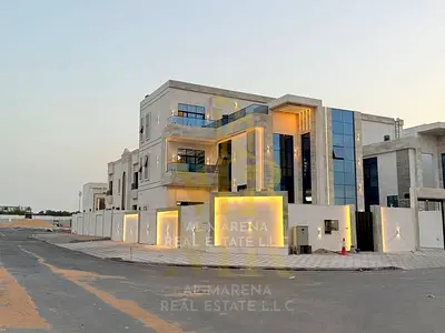 فيلا فاخرة للبيع في الحليو عجمان | 5500 قدم بناء | 6 غرف ماستر | مصعد داخلي | رووف واسع | شاملة الكهرباء والمياه ورسوم التسجيل والتمليك والمكيفات