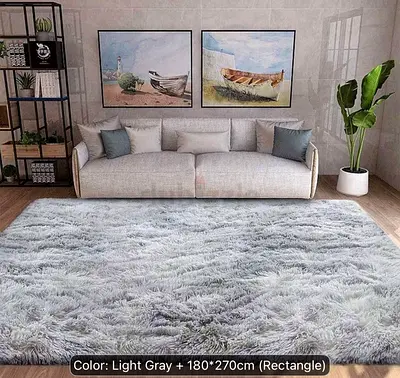 Light gray plush $%! rug 180x270 cm - soft modern area rug