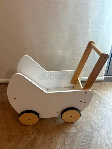 Wooden Baby Push Walker / Toddler Walker - White Natural