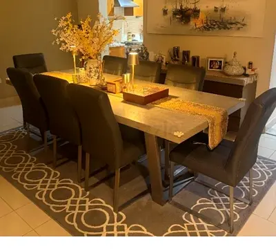 Modern 8 Seater Dining Table with Chairs