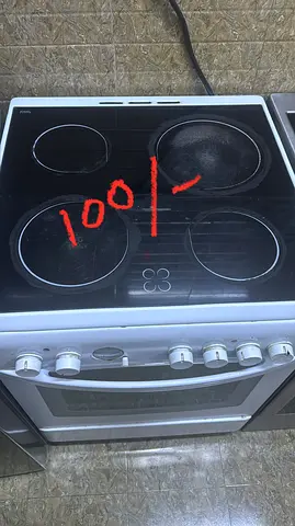 Electric glass-top cooker with oven - used, working