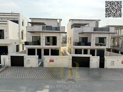 Two-story villa with a rooftop terrace at a special price, all fees included, in one of Ajman's most prestigious areas. Freehold ownership available t
