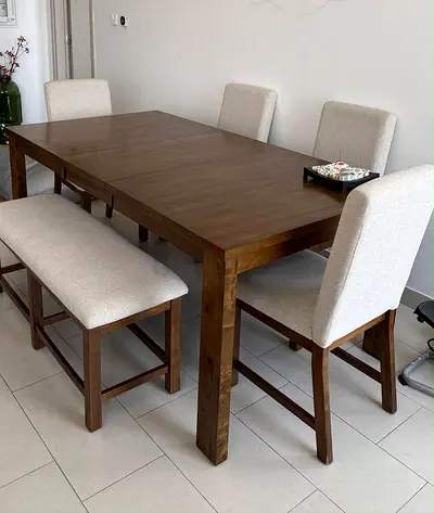 Pan home wooden Dining table 4 seats + Bench / changeable sizes
