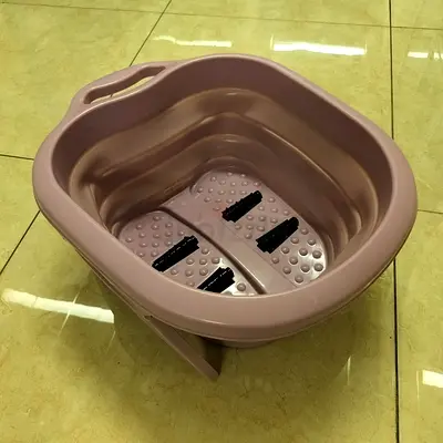 Foldable Plastic Foot Spa / Foot Bath Basin - Light Pink