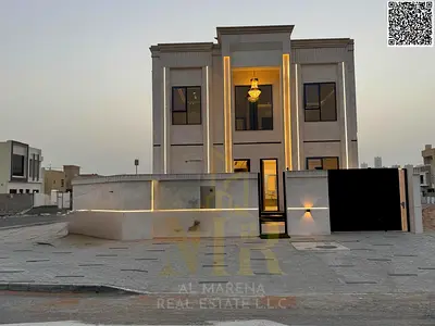 Luxury villa for sale in Al Helio 2. Elegant design featuring 4 spacious bedrooms and ultra-luxurious finishes in a strategic location in Ajman 🏡✨