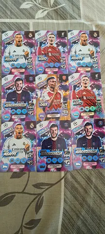Collection of 9 Football Trading Cards - Players from Top Clubs