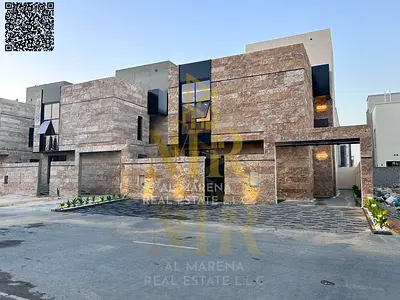 Luxury villa for sale in Al Zahia, Ajman | Two floors + roof | 3,014 sq ft | 6 bedrooms | Modern design and high-end finishes | Includes registration