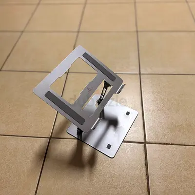 silver aluminum alloy laptop stand