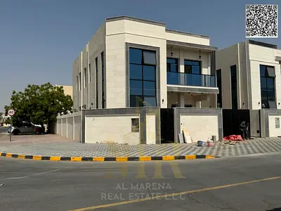 Own a corner villa with luxurious finishes in Al Muwaihat, Ajman | 5 master bedrooms | Price includes electricity and water fees