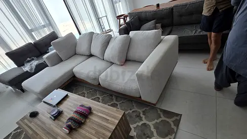 Perfect condition West elm Newport Feather filled L Shape Sofa Beige