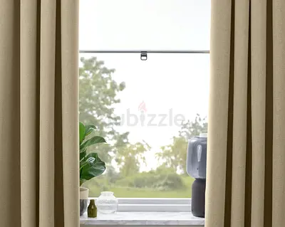 IKEA blackout curtains pair Rosenmandel beige
