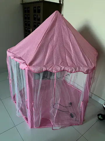 Pink Polka Dot Princess Play Tent for Kids