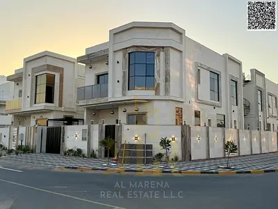 Corner villa for sale in Al Zahia, modern design, electricity and water included